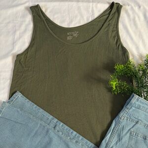 Terra & Sky Olive Green Tank Top